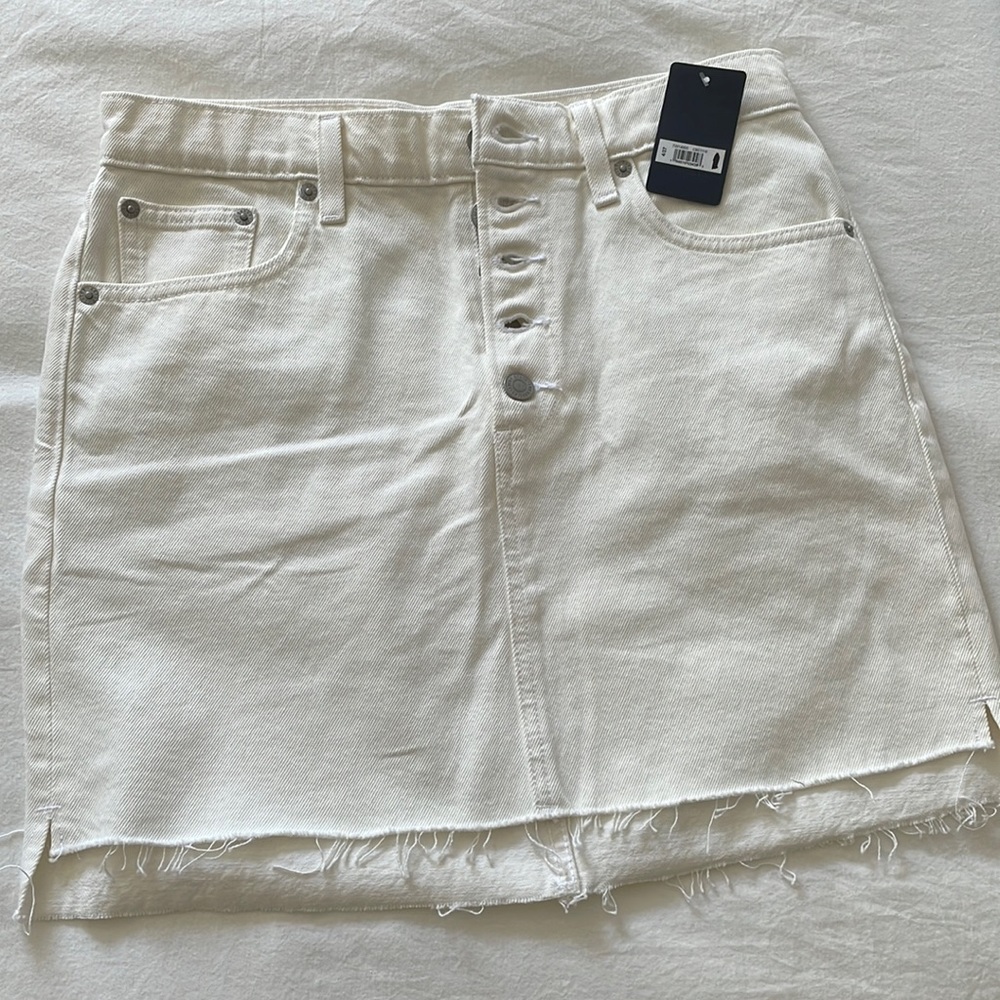 Lucky brand white button front skirt